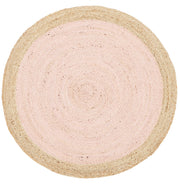 Round Jute Natural Rug Pink - Fantastic Rugs