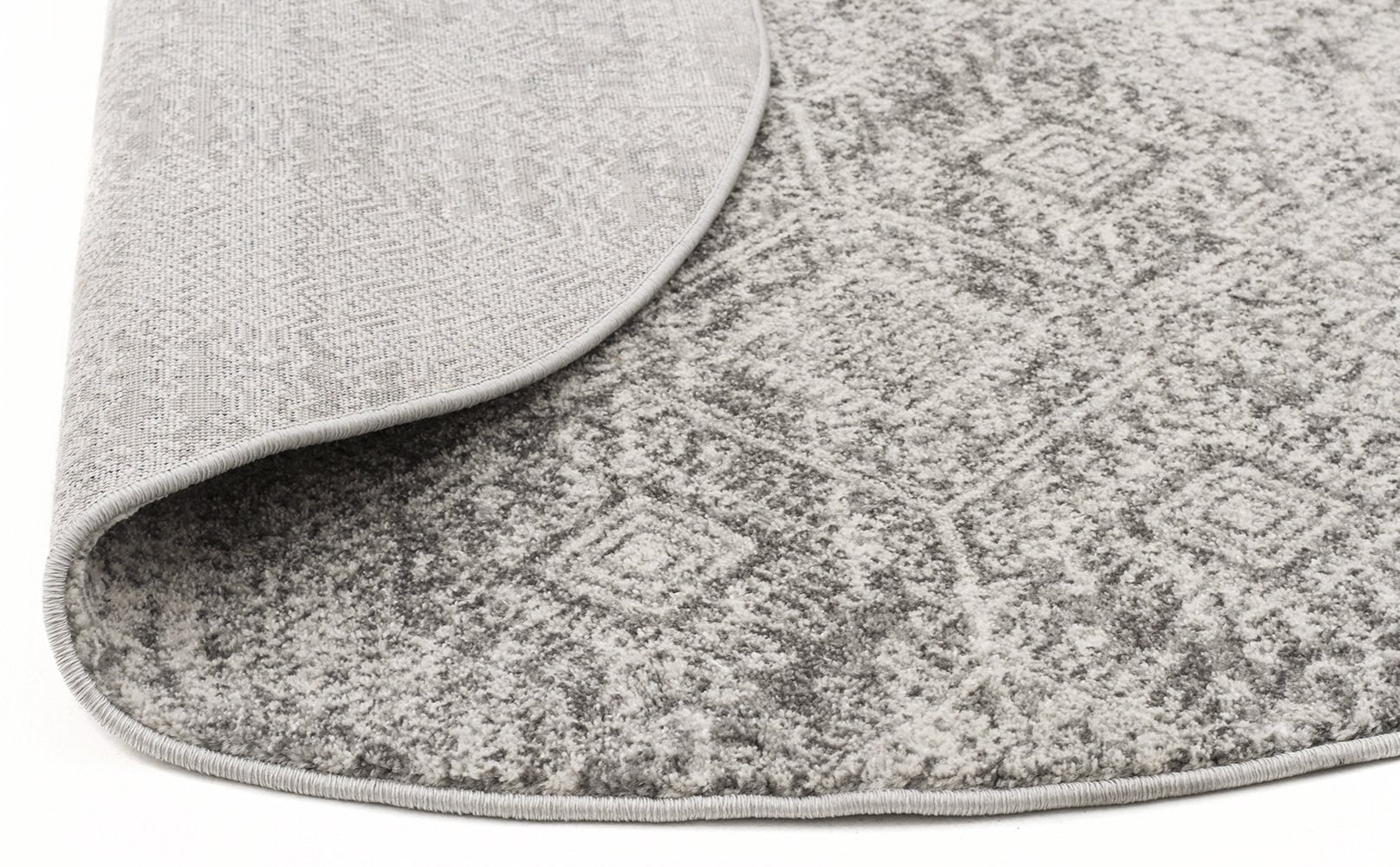Zelda Silver Grey Round Rug - Fantastic Rugs
