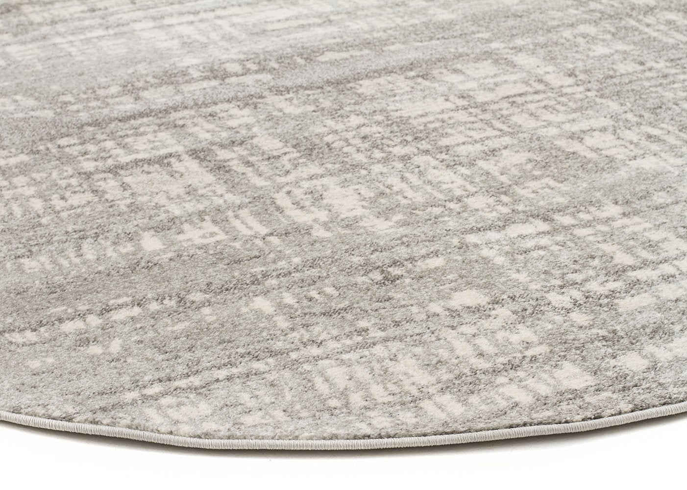 Ashley Abstract Modern Silver Grey Round Rug - Fantastic Rugs