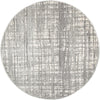 Ashley Abstract Modern Silver Grey Round Rug - Fantastic Rugs