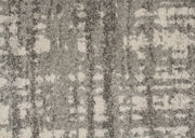 Ashley Abstract Modern Silver Grey Round Rug - Fantastic Rugs