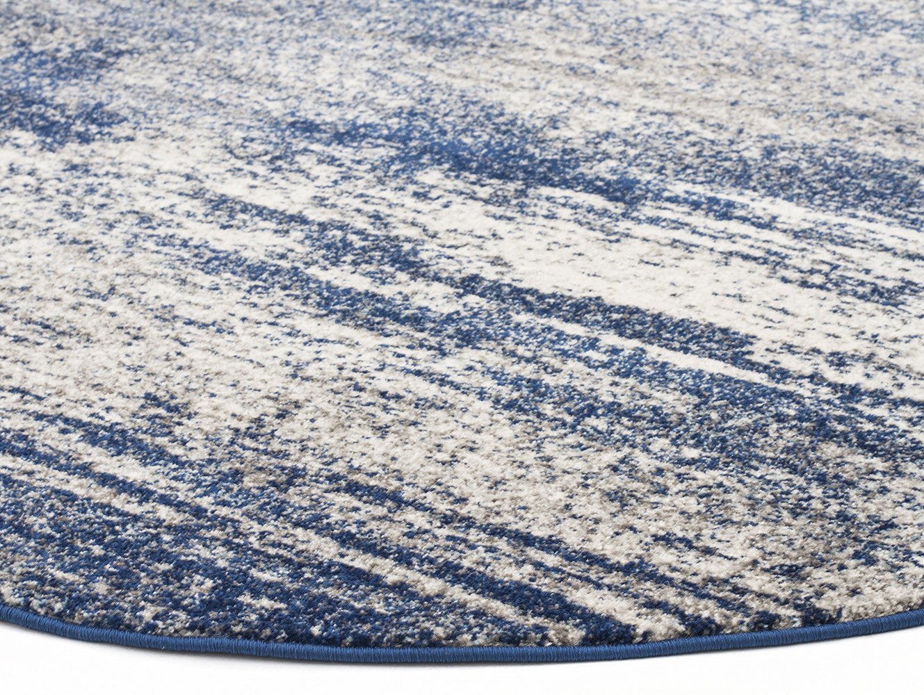 Casandra Dunescape Modern Blue Grey Round Rug - Fantastic Rugs