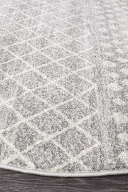 Oasis Nadia Grey Rustic Tribal Round Rug