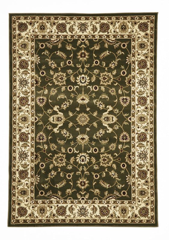 Classic Rug Green with Ivory Border - Fantastic Rugs