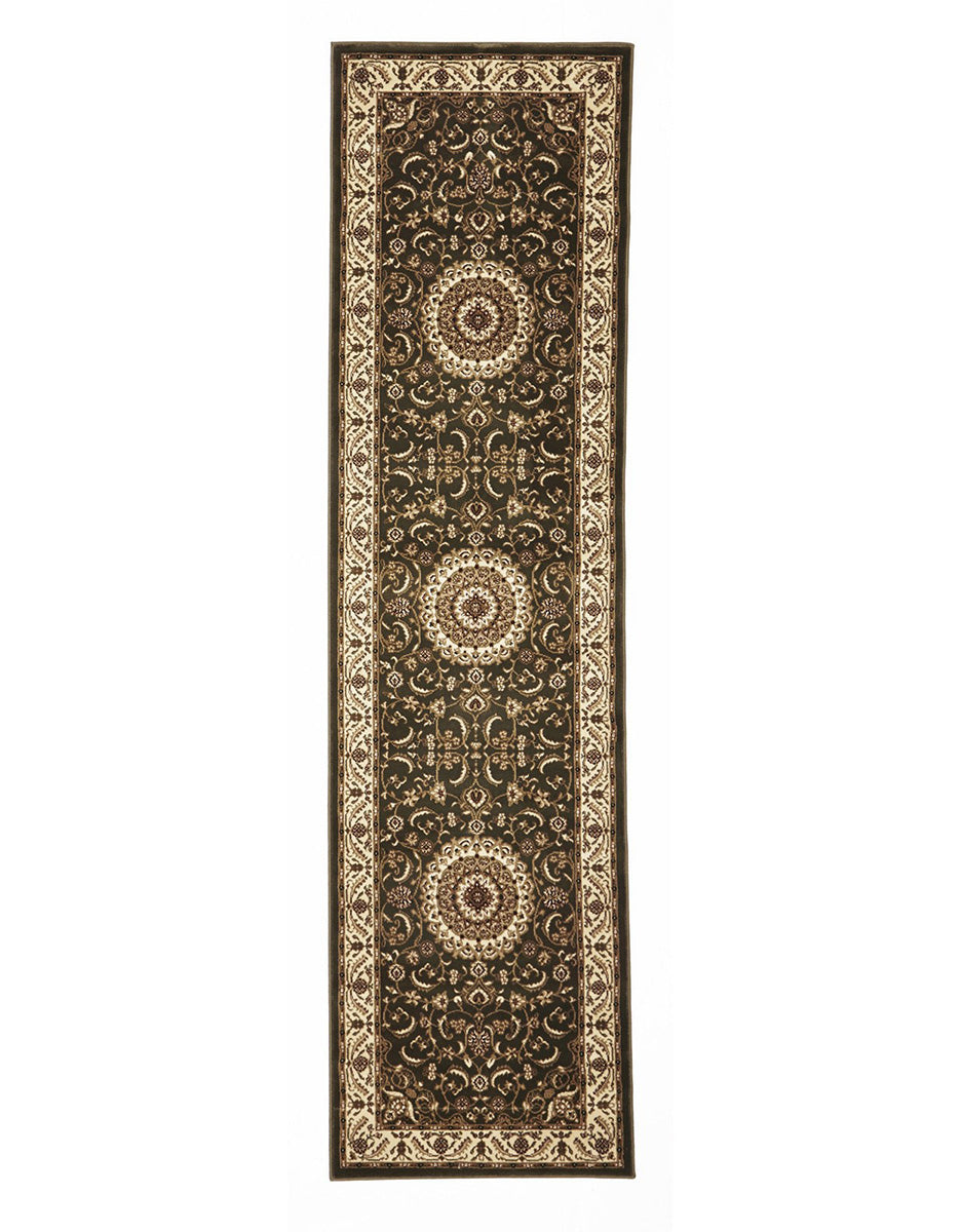 Medallion Rug Green with Ivory Border - Fantastic Rugs