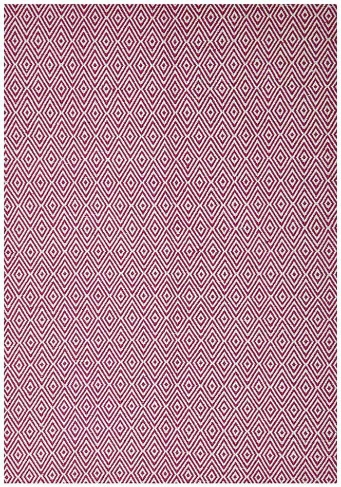 Modern Flatweave Diamond Design Pink Rug - Fantastic Rugs