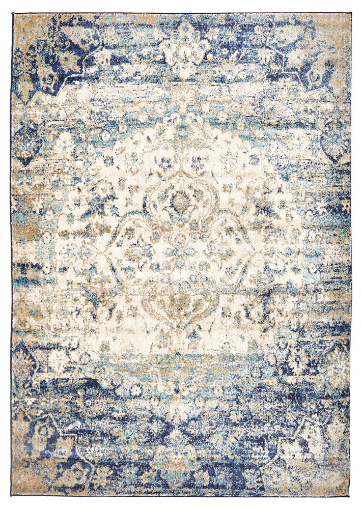 Venice Stunning Designer Rug Ivory Blue - Fantastic Rugs