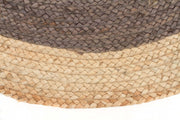 Round Jute Natural Rug Charcoal - Fantastic Rugs