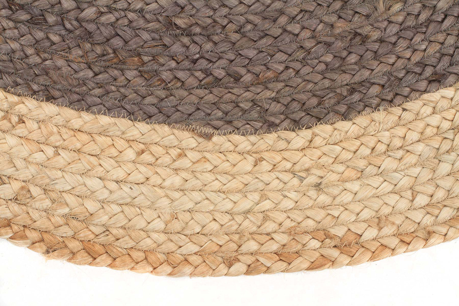 Round Jute Natural Rug Charcoal - Fantastic Rugs