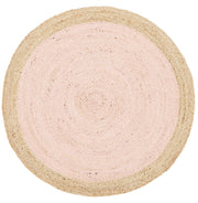 Round Jute Natural Rug Pink - Fantastic Rugs