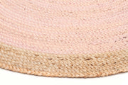 Round Jute Natural Rug Pink - Fantastic Rugs