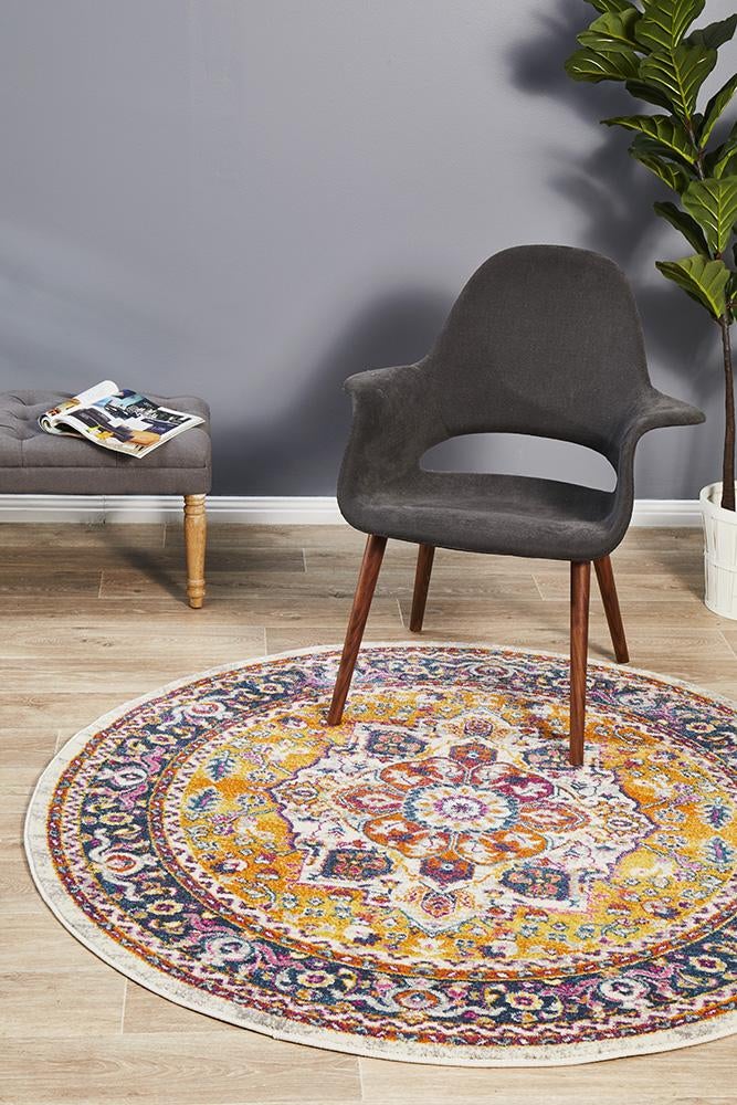 Babylon 207 Multi  Round Rug