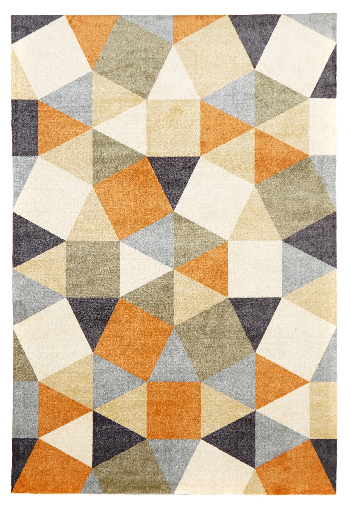 Modern Pixels Rug Rust Grey Blue - Fantastic Rugs