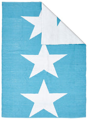 Coastal Indoor Out door Rug Star Turquoise White - Fantastic Rugs