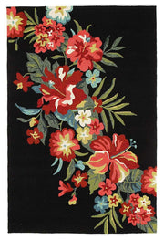 Kelsey Bouquet Black Indoor Outdoor Rug - Fantastic Rugs