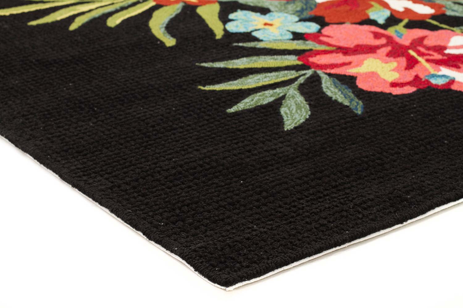 Kelsey Bouquet Black Indoor Outdoor Rug - Fantastic Rugs