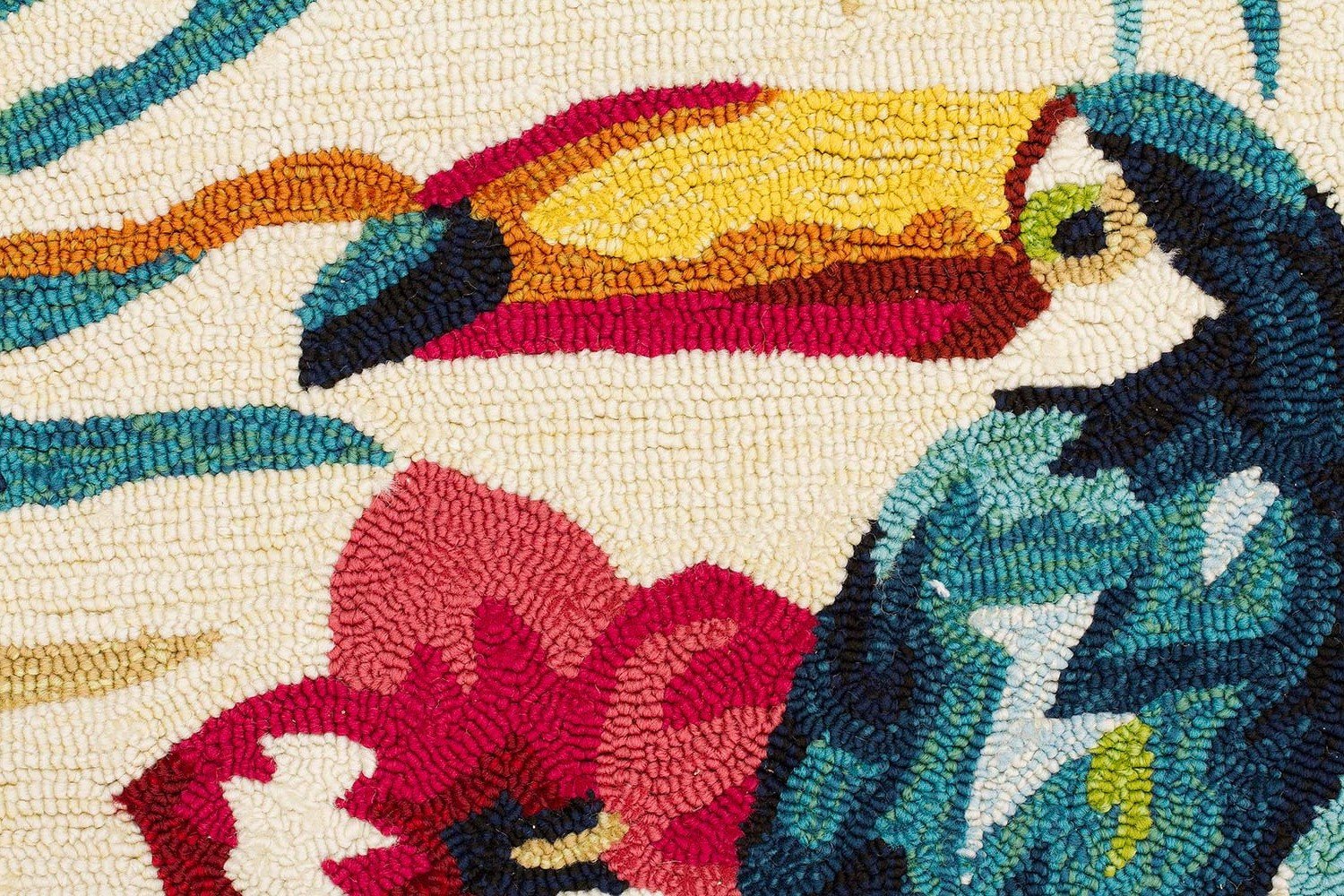 Toucan Tropical Indoor Outdoor Rug Cream - Fantastic Rugs