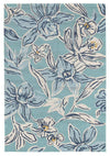 Whimsical Blue Floral Indoor Outdoor Rug - Fantastic Rugs