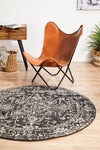 Evoke Scape Charcoal Transitional Round Rug