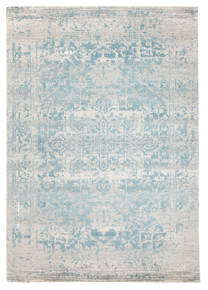 Glacier White Blue Transitional Rug - Fantastic Rugs