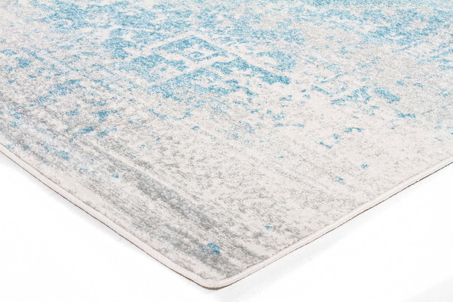 Glacier White Blue Transitional Rug - Fantastic Rugs