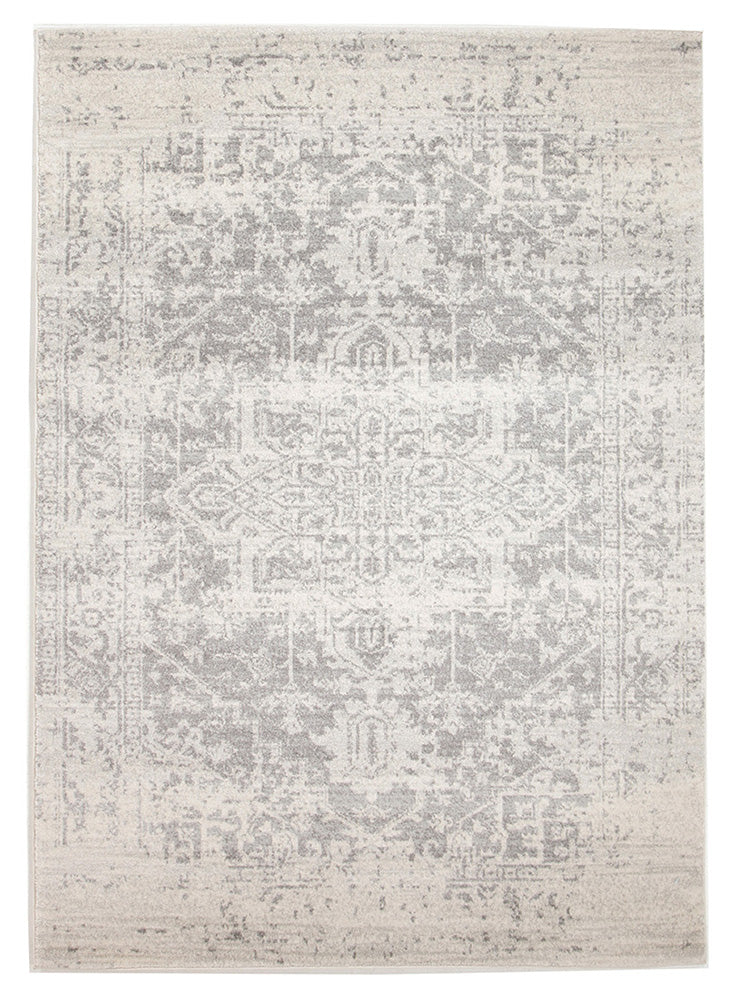 Dream White Silver Transitional Rug - Fantastic Rugs