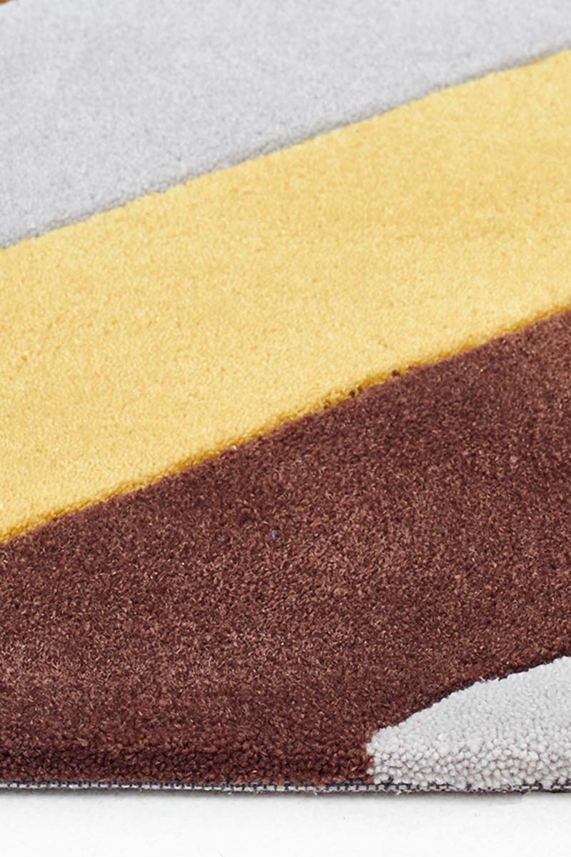 Yellow Brown Grey Crystal Prism Rug - Fantastic Rugs