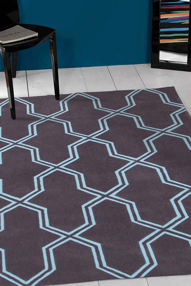 Neo Lattice Design Rug Smoke - Fantastic Rugs