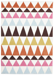 Modern Bunting Design Rug Multi Rust - Fantastic Rugs