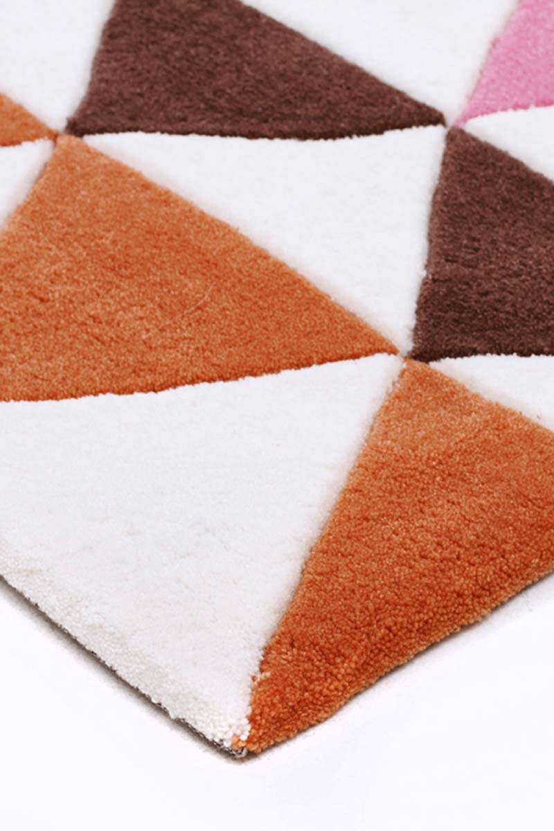 Modern Bunting Design Rug Multi Rust - Fantastic Rugs