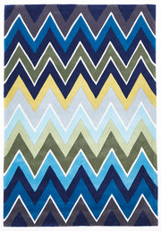 Eclectic Chevron Rug Navy Blue - Fantastic Rugs