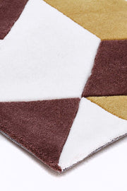 Cube Design Rug Yellow Brown White - Fantastic Rugs