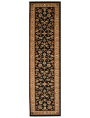 Traditional Floral Design Rug Black - Fantastic Rugs