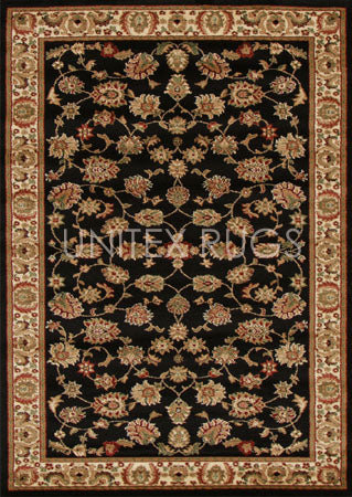 Traditional Floral Design Rug Black - Fantastic Rugs