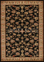 Traditional Floral Design Rug Black - Fantastic Rugs