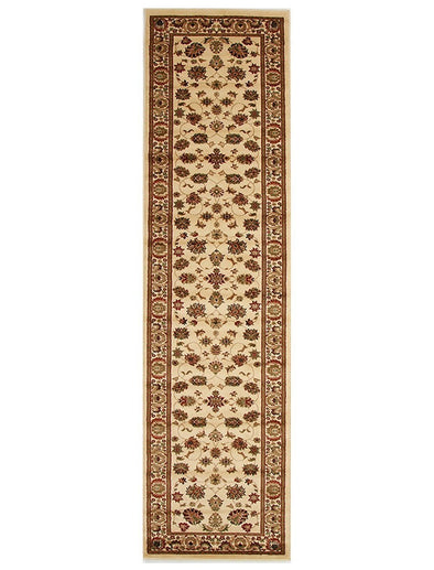 Istanbul Traditional Floral Pattern Runner Rug Ivory