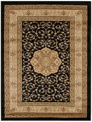 Istanbul Collection Medallion Classic Pattern Black Rug