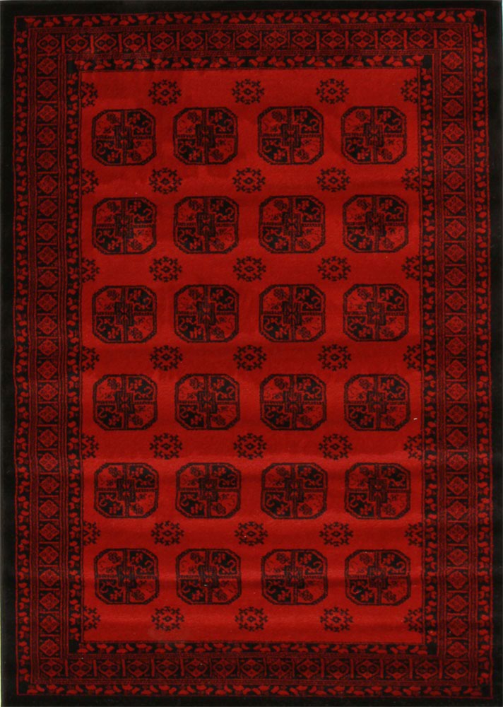 Classic Afghan Design Rug Red - Fantastic Rugs