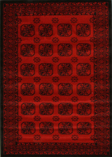 Classic Afghan Design Rug Red - Fantastic Rugs