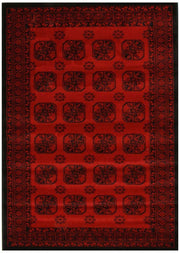 Istanbul Collection Classic Afghan Pattern Red Rug