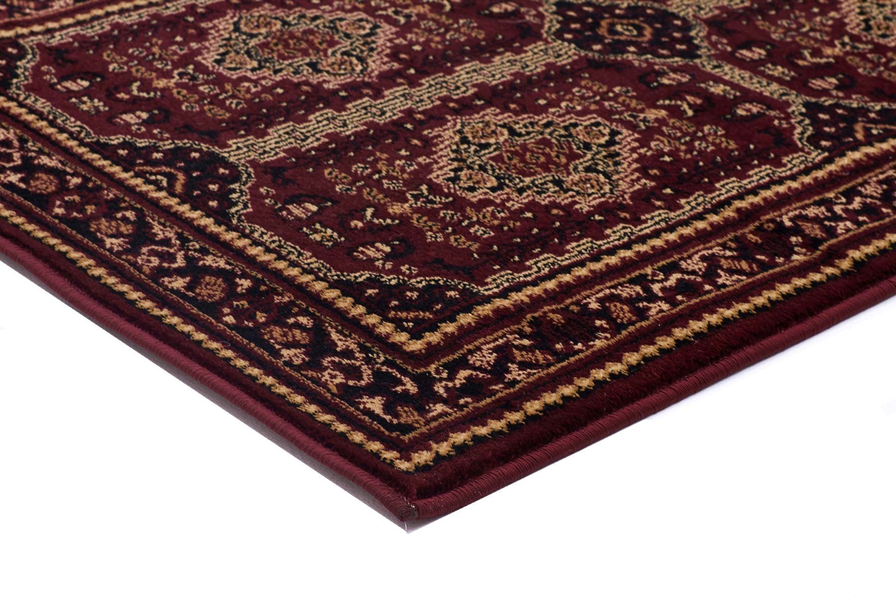 Istanbul Collection Traditional Afghan Design Burgundy Red Rug