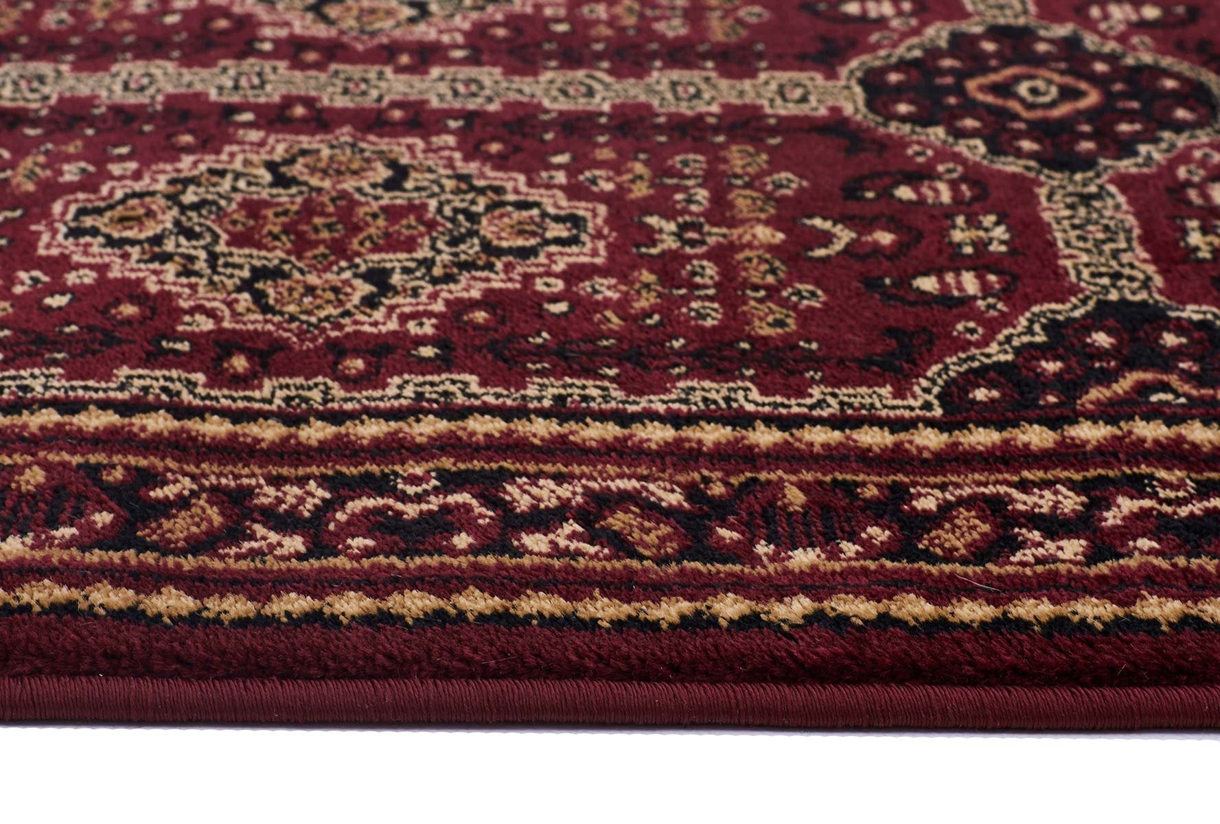 Istanbul Collection Traditional Afghan Design Burgundy Red Rug