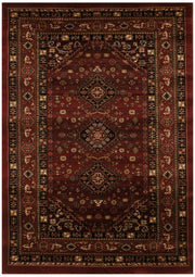 Istanbul Collection Traditional Shiraz Design Burgundy Red Rug