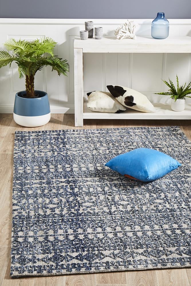 Levi Tara Navy Grey Rug