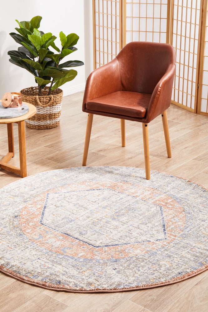 Mayfair Lorissa Peach Round Rug