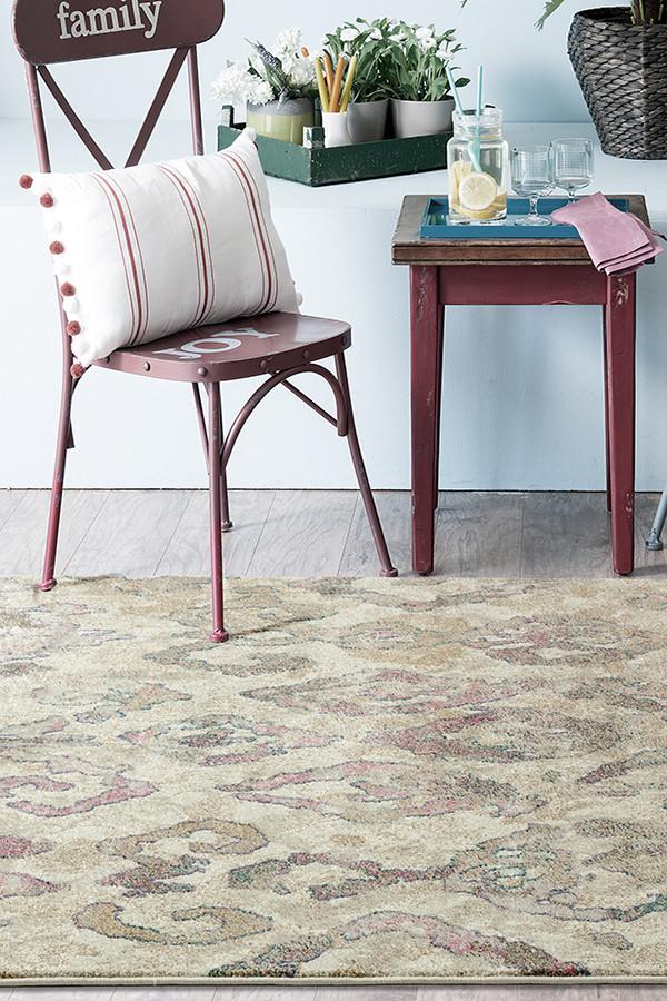 Kaitlin Soft Pink and Beige Rug - Fantastic Rugs