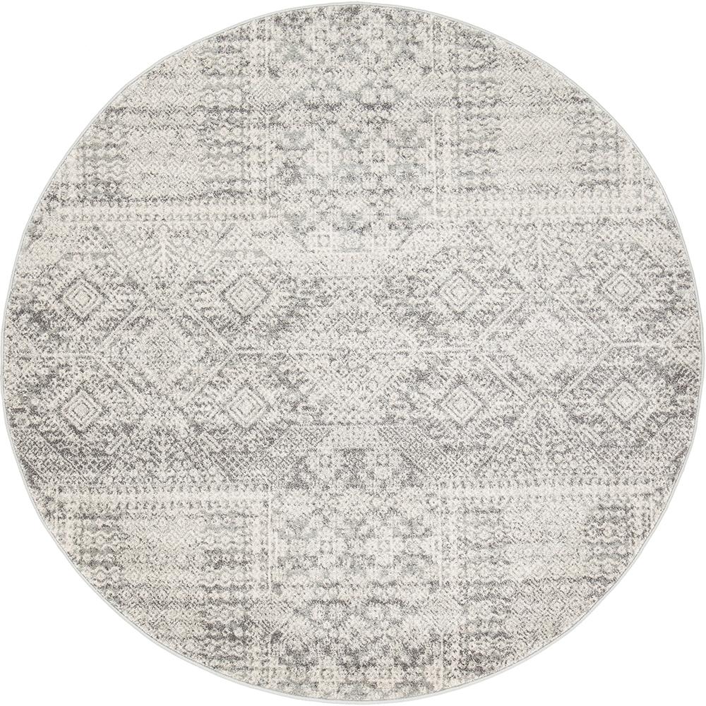 Zelda Silver Grey Round Rug - Fantastic Rugs