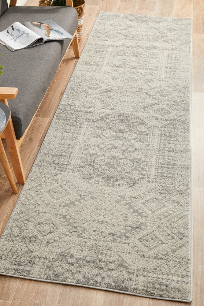 Mirage Zelda Silver Grey Runner Rug