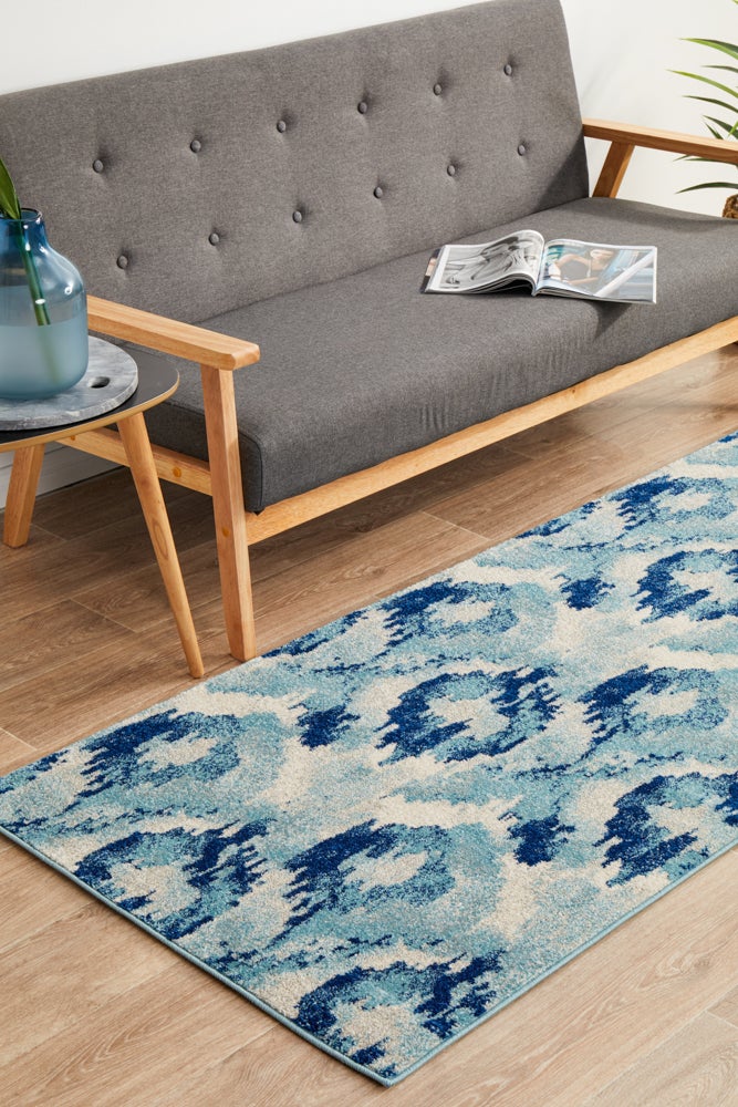 Mirage Lesley Whimsical Blue Runner Rug