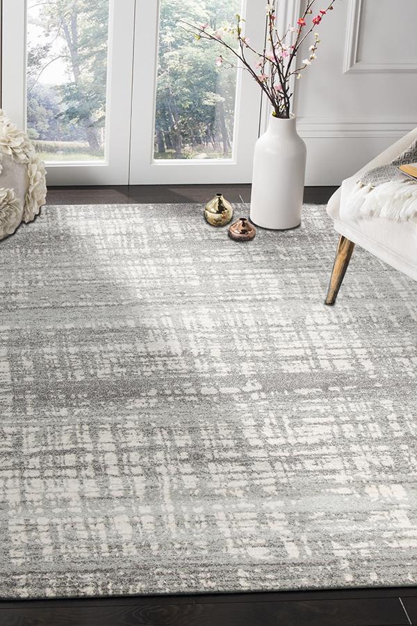 Ashley Abstract Modern Silver Grey Rug - Fantastic Rugs